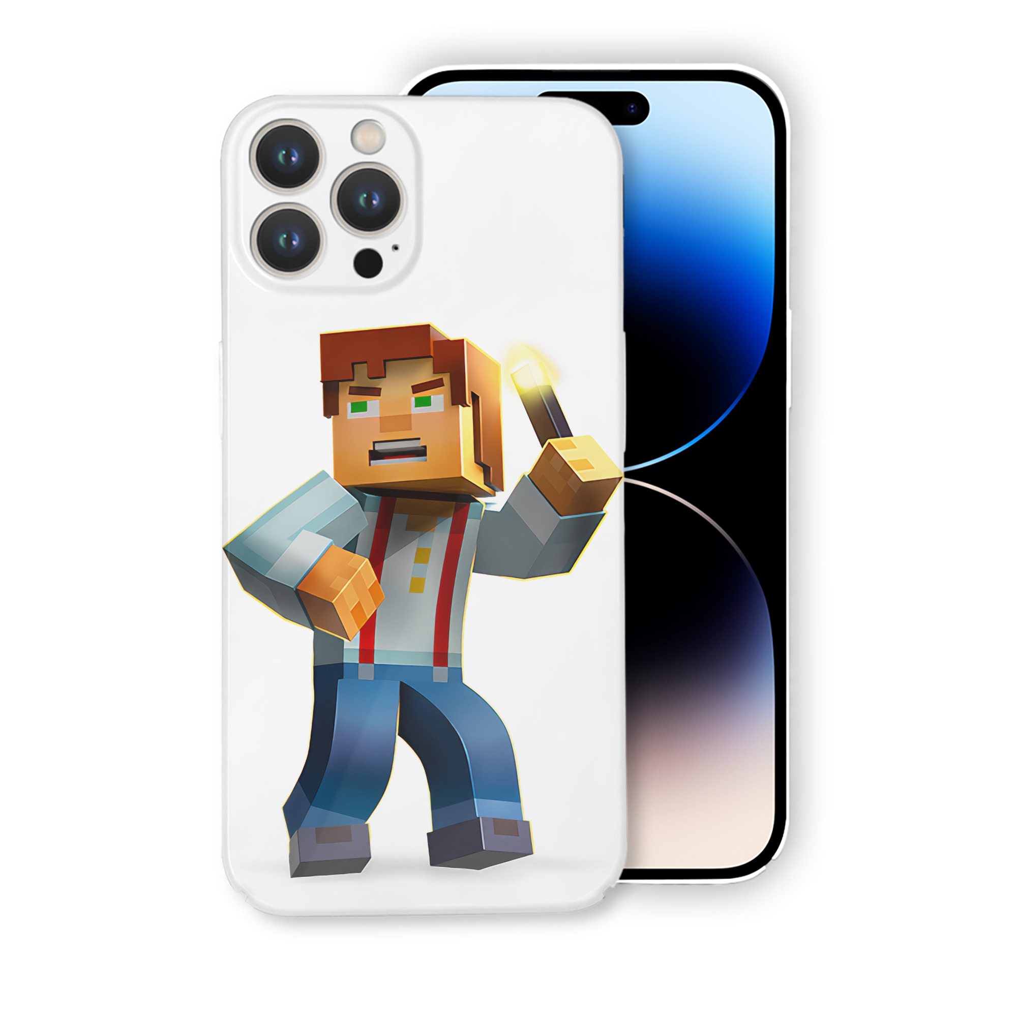 （画像用） マインクラフト ブロックの世界 Minecraft MC Block world 【iPhone 14シリーズ対応】ハードケース